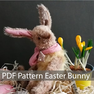Artist Bunny Pattern PDF Digital Download Easter Decor - Easter Bunny Craft Pattern