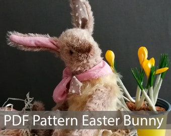 Artist Easter Bunny Pattern: Jointed Plush Toy (PDF Digital Download)