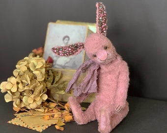 Nostalgia hare/bunny 24 cm (9.45in.) Old bunny Artist bunny 40th Birthday Gift OOAK bunny girl gift for Mom