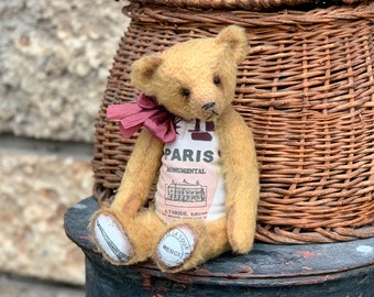 Paris Adorable teddy bear Artist teddy bear Hand made teddy ooak teddy bear