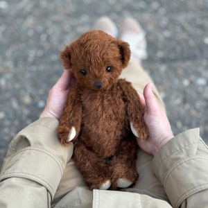 Baby Bear 30 cm 11.81in. Brown teddy bear Hand made teddy bear stuffed teddy bear mohair bear gift for Mom image 10