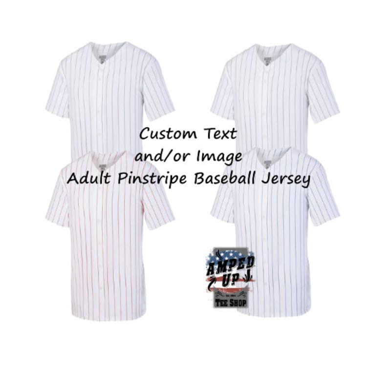 Custom Adult Unisex Pinstripe Baseball Jersey Custom Jersey Etsy