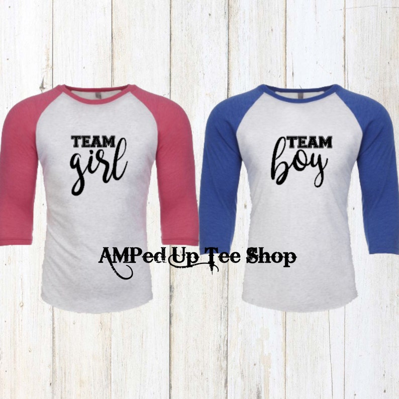 Team Girl and Team Boy Gender Reveal Shirts Team Girl Shirts Etsy