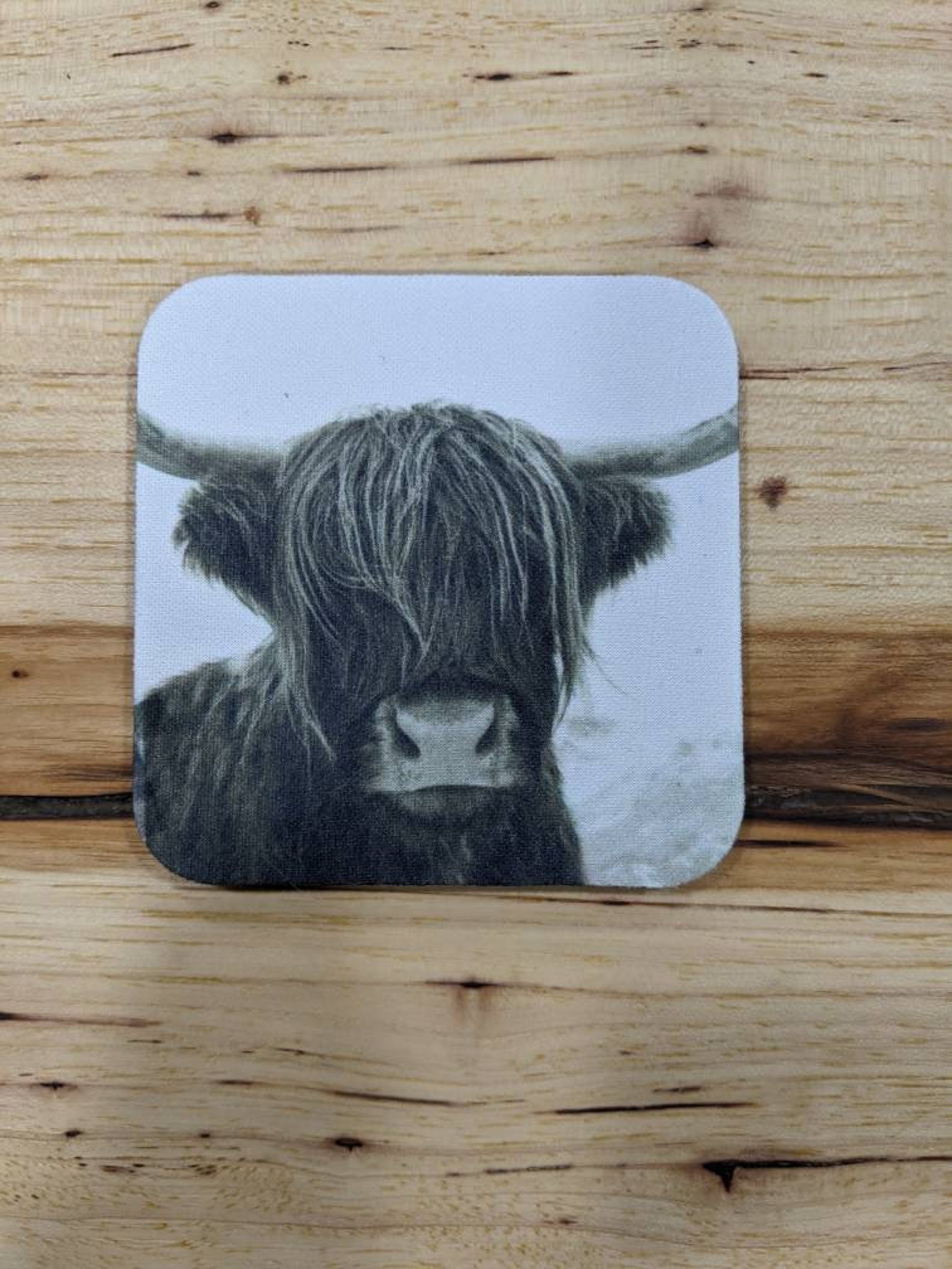 Set of 4 Highland Cow Coasters Farmhouse Coasters Cow Etsy