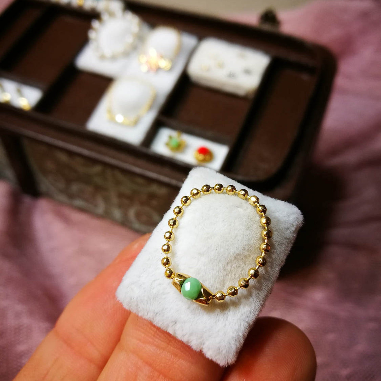 Dollhouse Miniature Jewelry Necklace for dolls with green Etsy