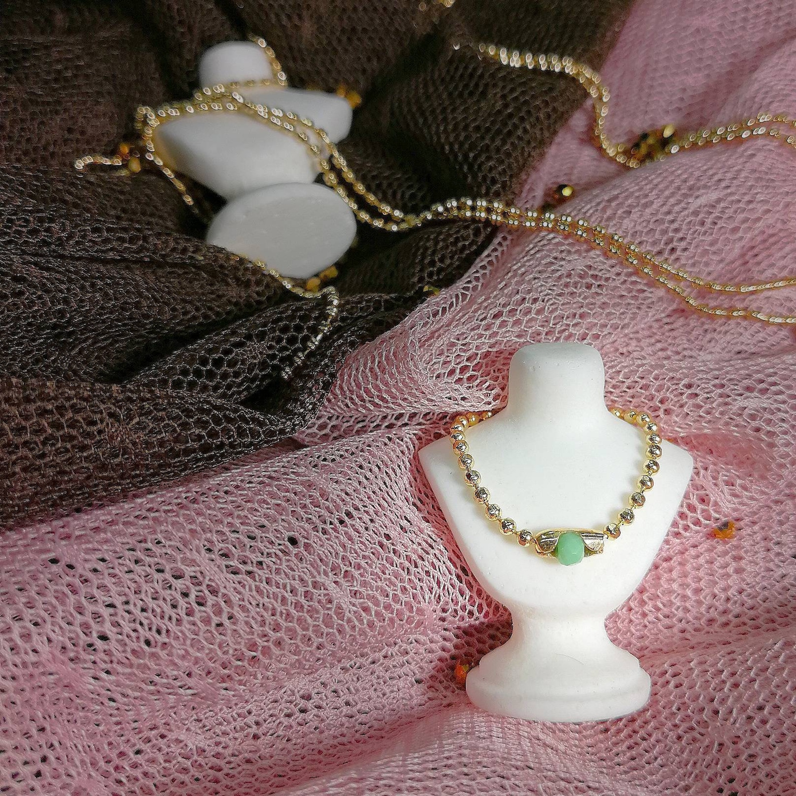 Dollhouse Miniature Jewelry Necklace for dolls with green Etsy