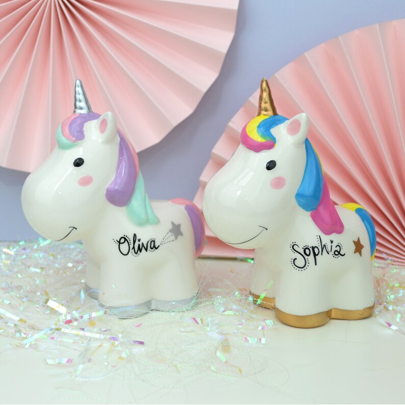 Personalised Unicorn Money Bank Piggy Bank Money Box - 