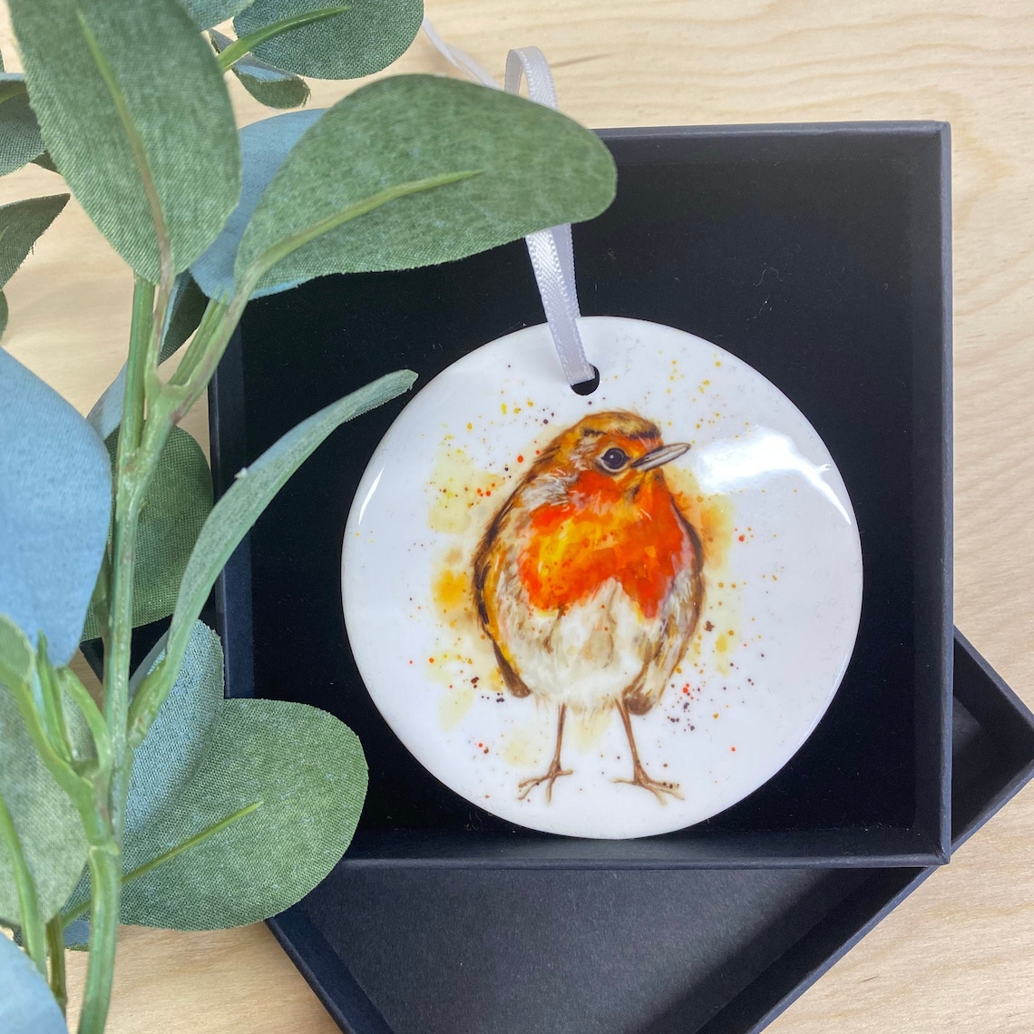 Hanging Ceramic Robin ornament Etsy