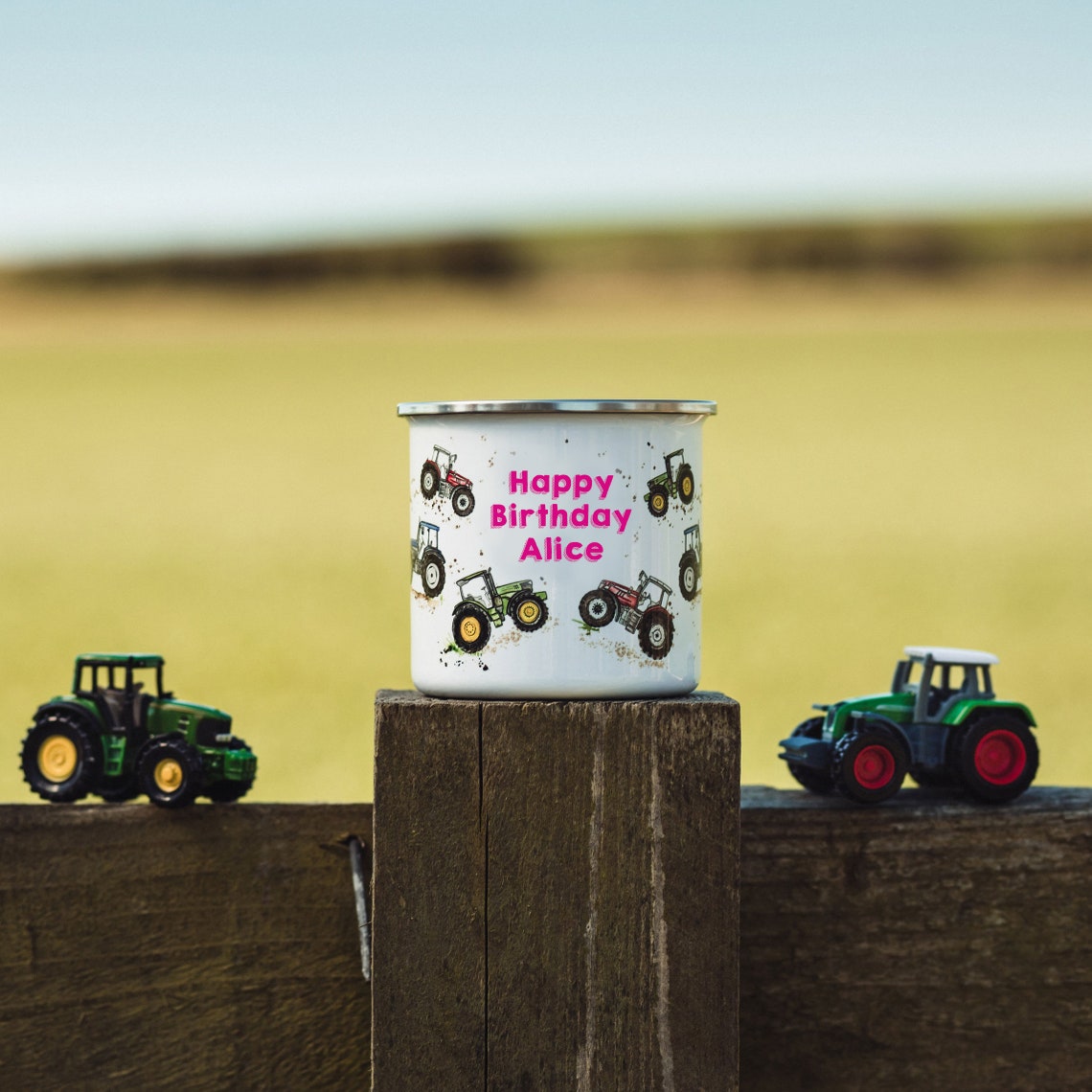 Personalised Tractor Enamel Mug Etsy