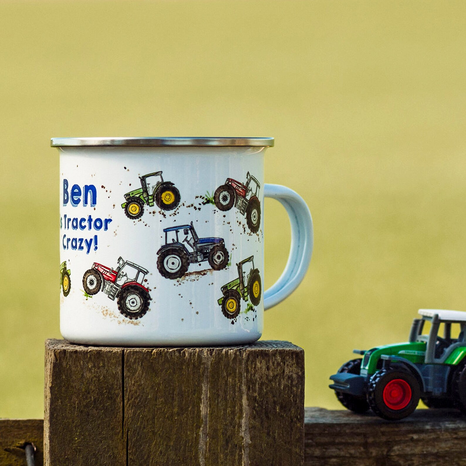 Personalised Tractor Enamel Mug Etsy