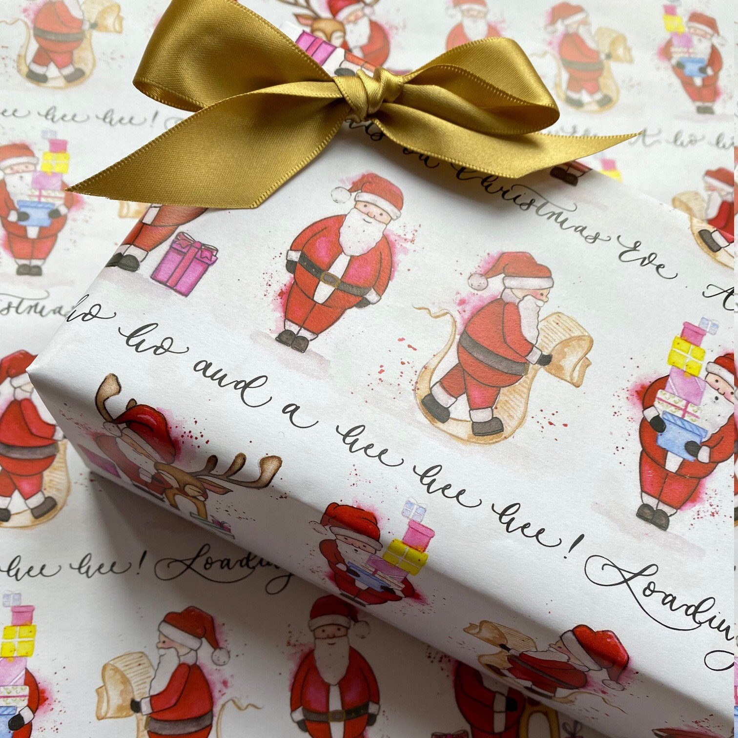 Santa Luxury Wrapping Paper Father Christmas Gift Wrap | Etsy UK