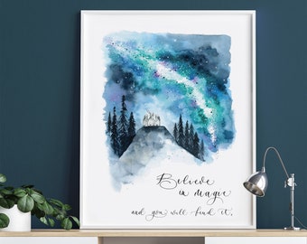 Geloof in magie en je zult het vinden: kunstprint, muurkunstprint, kinderkamerkunst