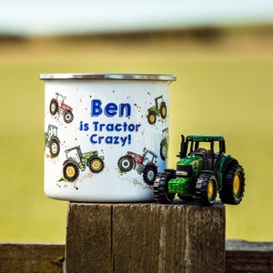 Personalised Tractor Enamel Mug