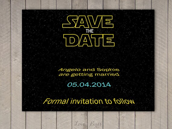 Mariage Save The Date Star Wars Fichier Numerique Etsy