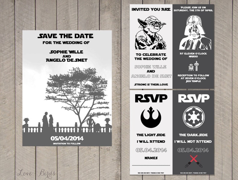 Wedding invitation Set Star Wars Save the Date Invitation