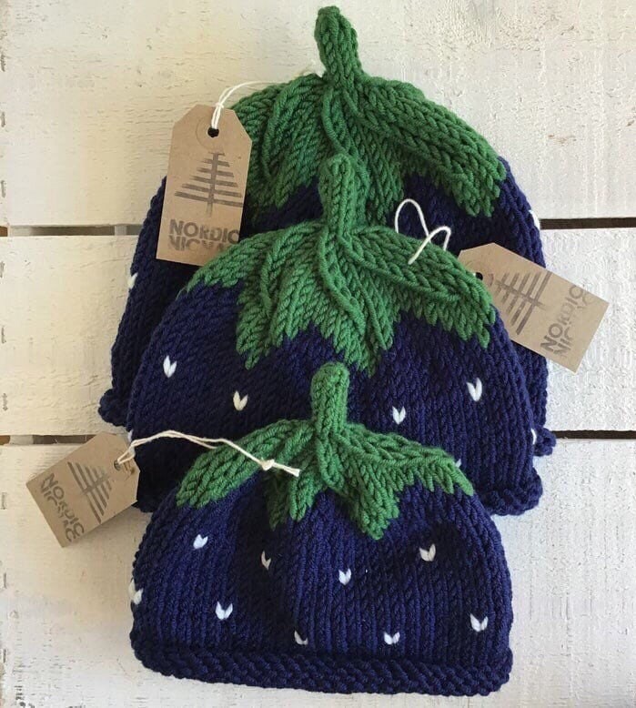 Hand Knitted Blueberry Hat: Extra Fine Merino Wool - Etsy display picture 3