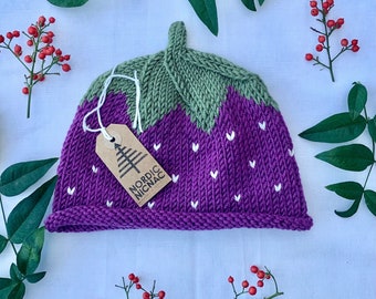 PLUM BERRY HAT- all sizes from newborn to adult