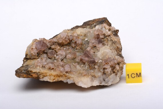 English Fluorite Crystals On Quartz On Matrix Mineral Specimen Etsy