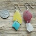Pretty sterling silver sea glass coloured dangle earrings