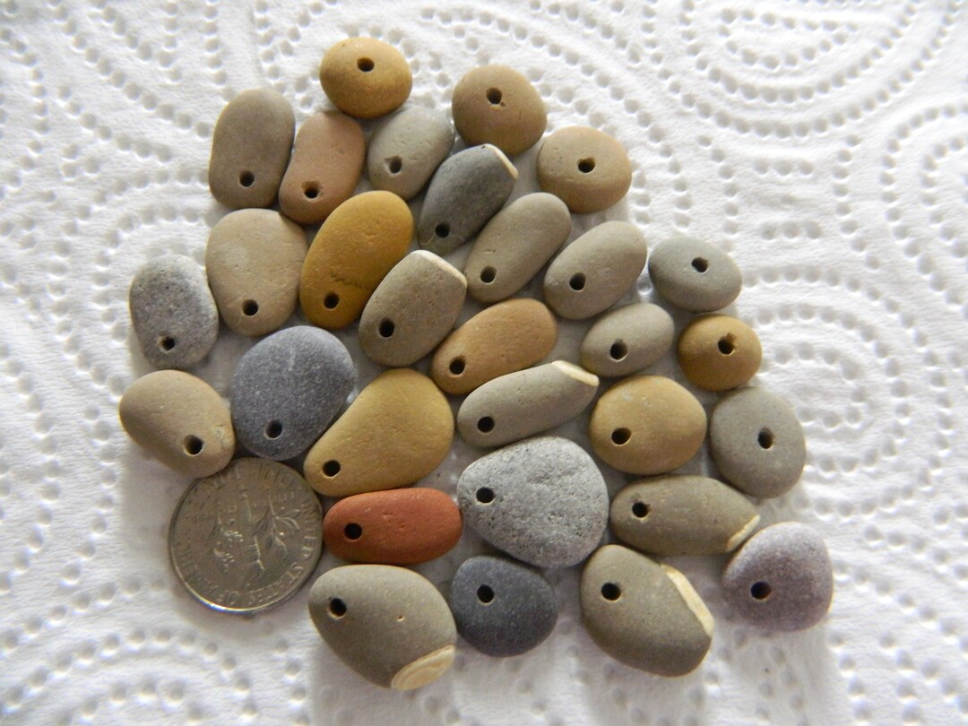 30 Drilled Sea Pebbles 1.5mm Holes Craft and Jewellery Etsy