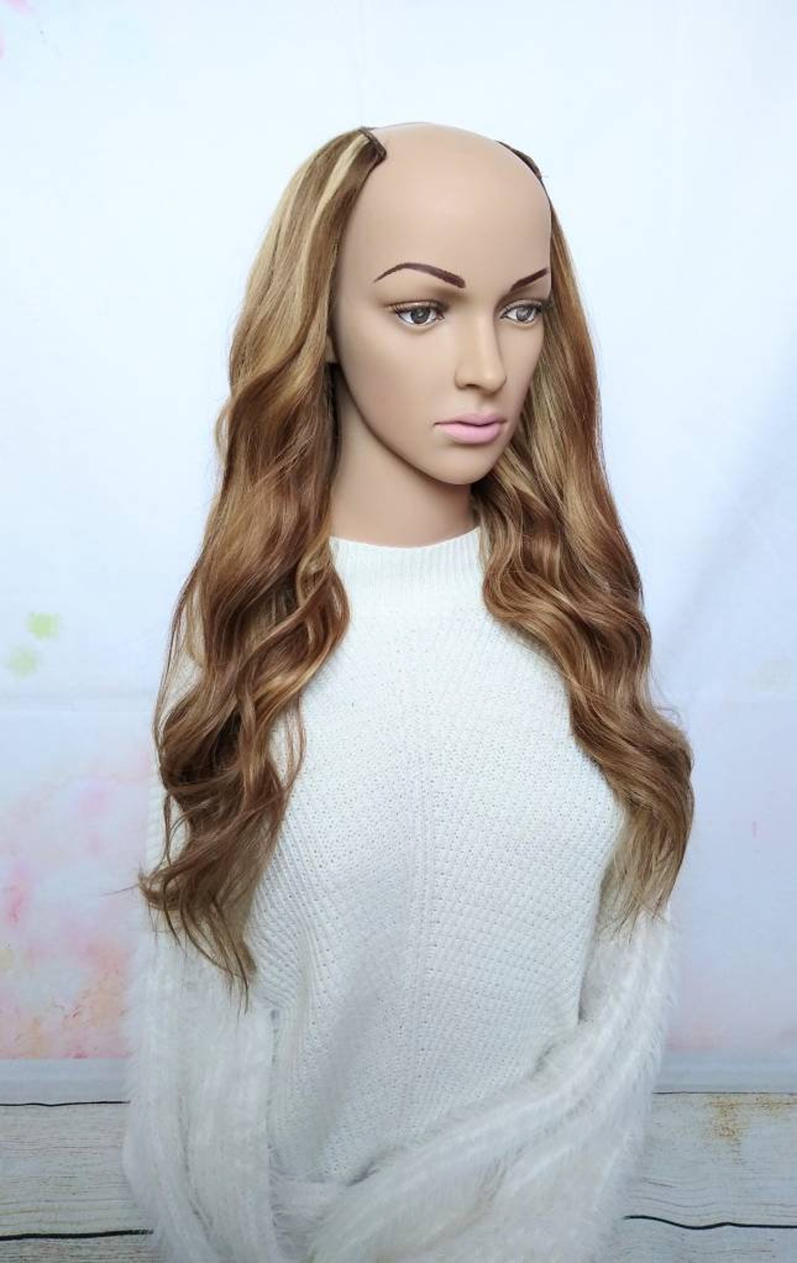 U Part Wig Human Hair Extension 6/27 16/18 Inches Long Etsy UK