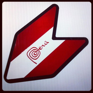 Peru flag decal marca white vinyl sticker nazca lines cuzco lima pride peruvian gem gold silver