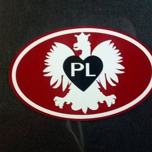 Polish Poland Polska eagle bumper sticker decal symbol flag coat of arms