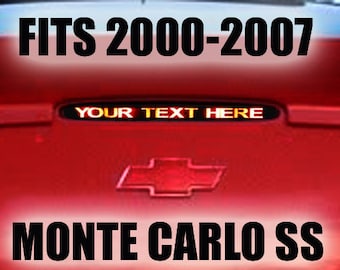 Chevy Monte Carlo Third Brake Light Decal, Custom Text (2000-2007)