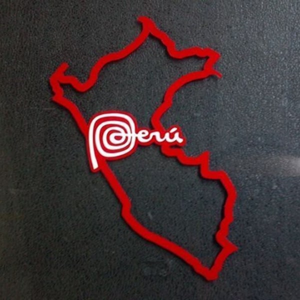 Peru flag decal marca Peru red & white sticker nazca lines cuzco lima pride peruvian gem gold silver