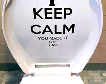 Funny 'Keep Calm' Toilet Lid Decal, Bathroom Vinyl Sticker