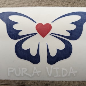 PURA VIDA Butterfly Decal Costa Rica
