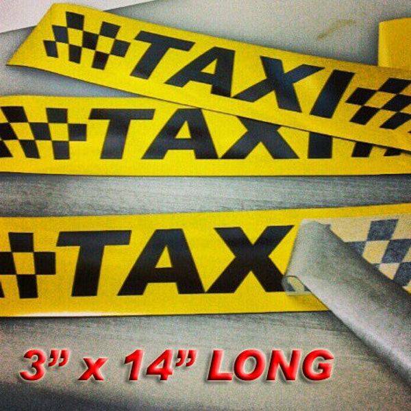 Magnetic Taxi sign you get 4 Fits any vehicle. Car service vinyl signs Yellow & Black