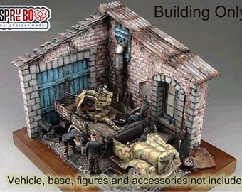 1/35 Europeisk bungalow-byggsats för dioramor (endast byggnad)