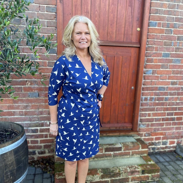 Jersey Wrap Dress SEWING PATTERN - UK sizes 10-28