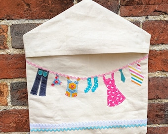 PDF DIGITAL DOWNLOAD Applique Peg Bag sewing pattern