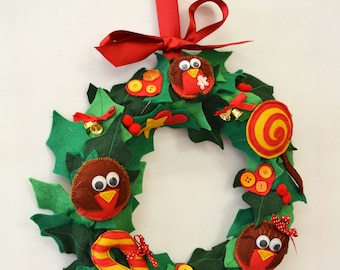 PDF デジタルダウンロード フェルト クリスマス リースの縫製