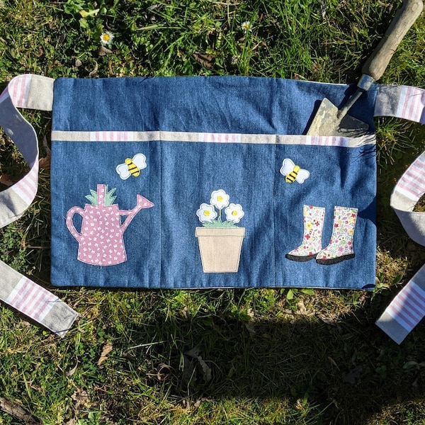Applique half apron SEWING PATTERN - two applique styles included