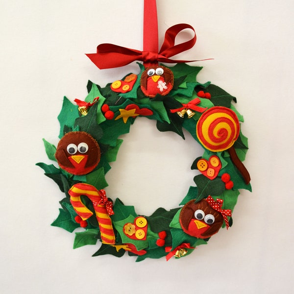 PDF DIGITAL DOWNLOAD Christmas Felt Wreath Sewing Pattern