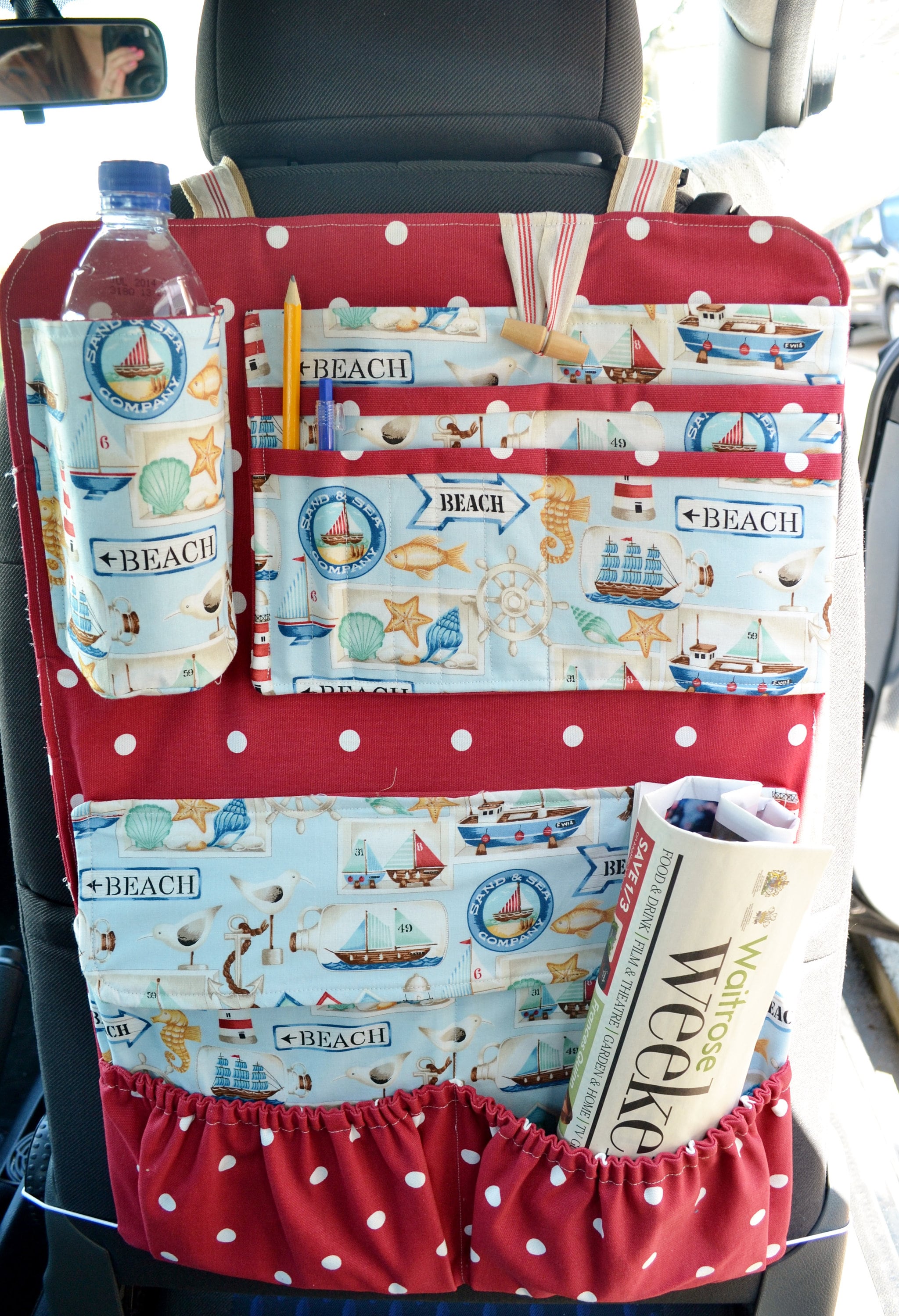 Luxja Autositz Organizer, Auto Aufbewahrungstasche für Beifahrersitz,  Autositz Schoner mit Grosser Kapazität für Trinkflasche, Bücher, Handy,  Laptop, Schwarz : : Baby