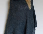 Grey women Poncho wool Cape women 39 s Coat Bordeaux wool Grey Wool Poncho Feminine exclusive hippie style knitted poncho