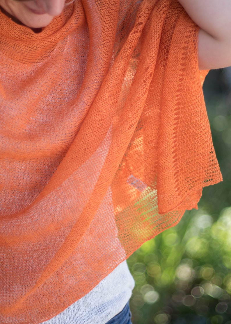orange cashmere poncho