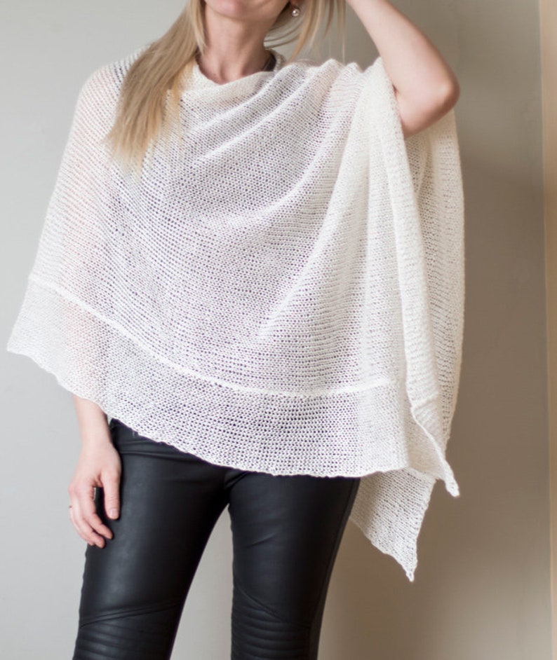 Ponchos de verano para mujer, poncho de lino puro, bufanda de punto