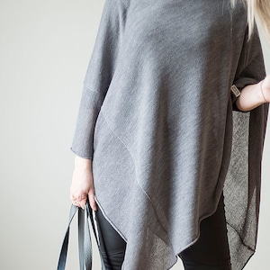 Gray Women Poncho  wool Cape women&#39;s Coat Bordeaux Gray Wool Poncho Feminine exclusive hippie style