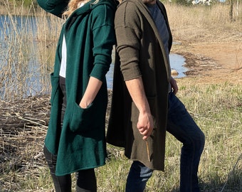 long hooded sweater mens