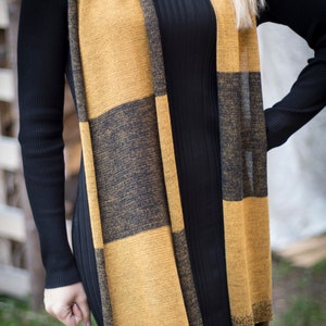 Two sided scarf/ knitted scarf/ knitted scarf for man/ wool scarf/ gift for him/ knitted shawl/ winter scarf/ autumn scarf/ gray wool scarf