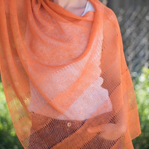 Linen Ponchos women orange pure linen poncho orange poncho Cape Wedding accessory gifts for Womens orange poncho Gifts Maternity