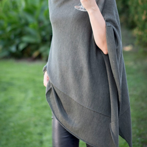 Poncho femme vert olive laine Cape manteau femme laine Bordeaux Poncho laine verte style hippie exclusif féminin