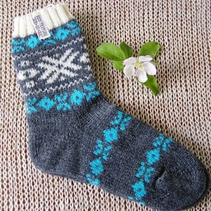 knit Wool Socks Christmas Reindeer Scandinavian Nordic Knit Wool SocksHand Knit Wool Socks patterned socks Christmas