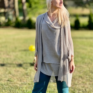 Linen Cardigan Sweater Etsy