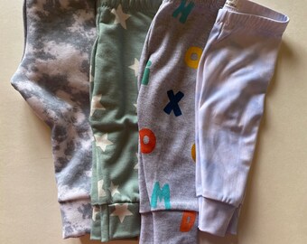 Gender Neutral  Legging - Choose one via messages. Gray cloud, Alphabet, Green star or Blue cloud